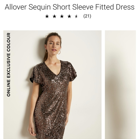 RW&CO Sequined Dress, size L, black & silver & brown. - Picture 1 of 4